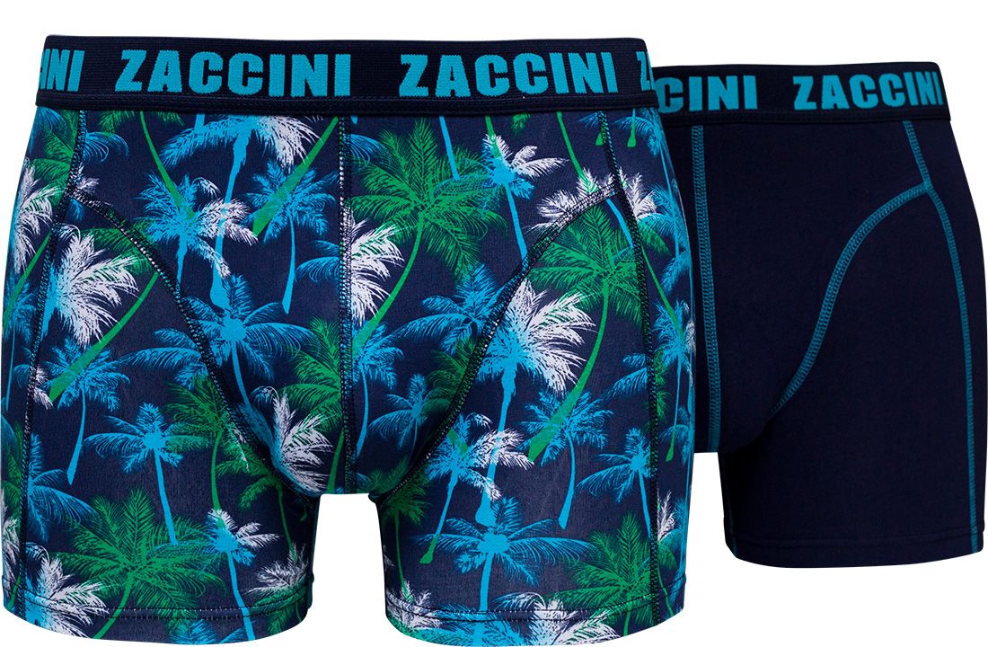 Zaccini boxershorts 2-pack jungle blauw