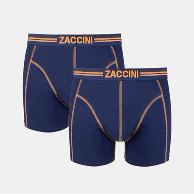Foto van Zaccini heren ondergoed 2 pack navy/oranje