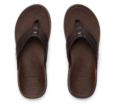 Foto van Reef Leather Offshore Dark Brown Slippers Heren