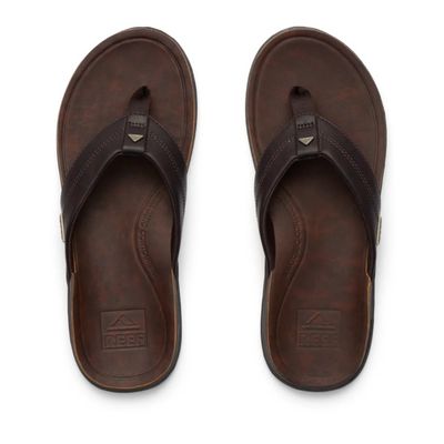 Reef Leather Offshore Dark Brown Slippers Heren Foto van Reef Leather Offshore Dark Brown Slippers Heren