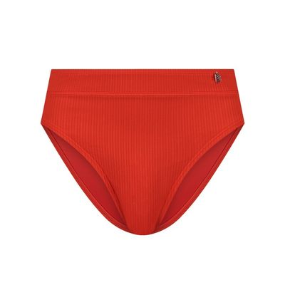 Beachlife Fiery Red high waist bikinibroekje