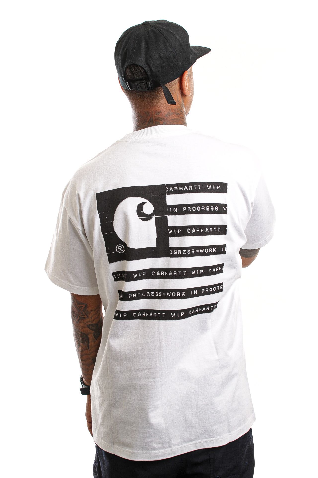 Afbeelding van Carhartt WIP T-shirt Carhartt WIP S/S Label State Flag White / Black I030961