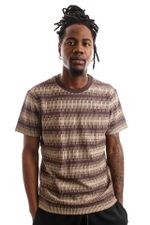 HUF T-Shirt HUF SYNTHETIC STRIPE S/S KNIT CHOCOLATE BROWN KN00319