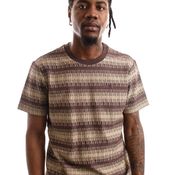 HUF T-Shirt HUF SYNTHETIC STRIPE S/S KNIT CHOCOLATE BROWN KN00319