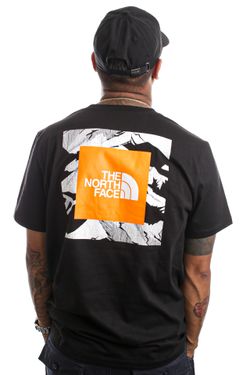 Afbeelding van The North Face T-Shirt TNF M FOUNDATION GRAPHIC TEE TNF Black / Cone Orange NF0A55EF84P