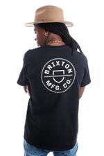 Brixton T-Shirt BRIXTON CREST II S/S STT BLACK/PEBBLE 16493