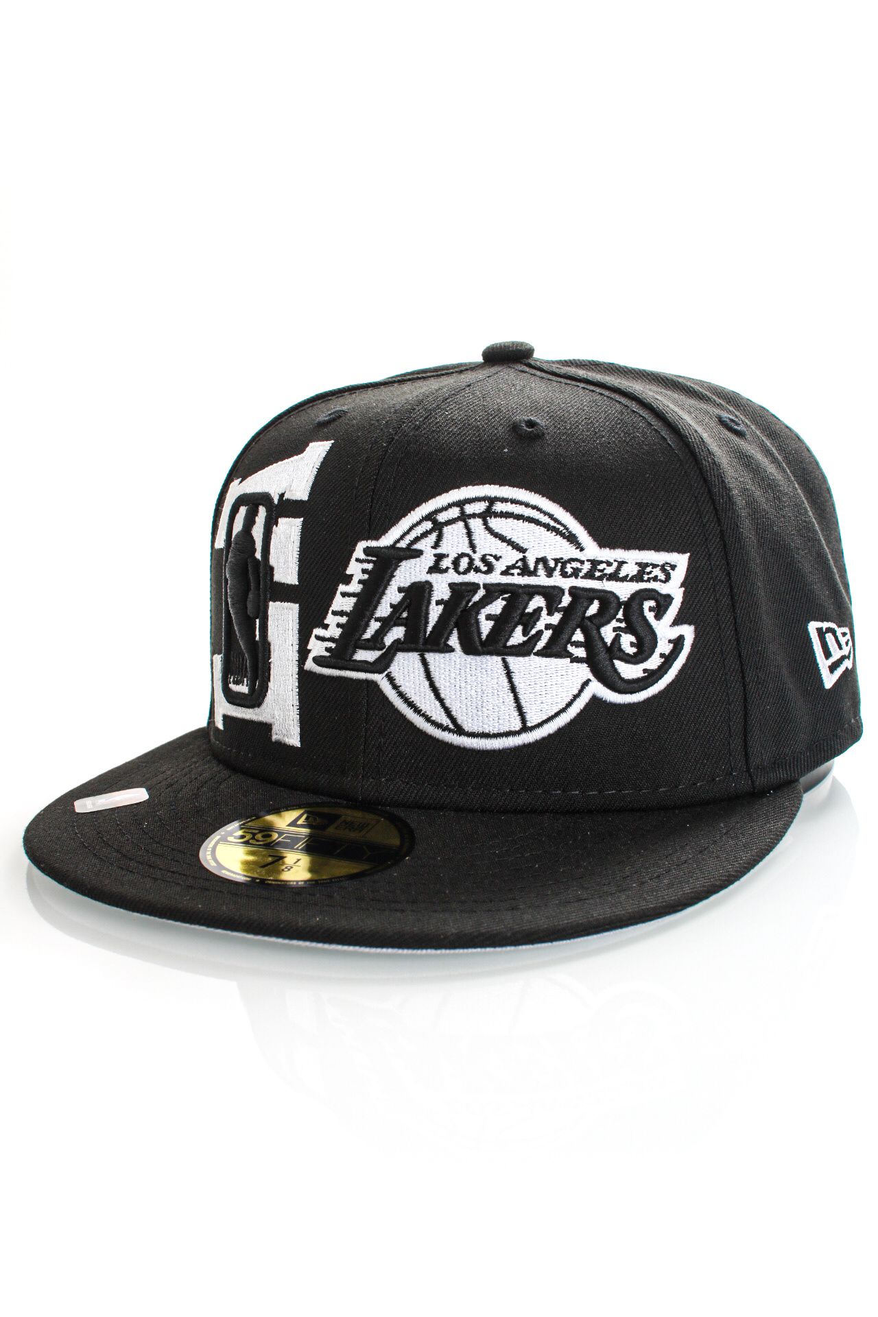 Afbeelding van New Era Fitted Cap LOS ANGELES LAKERS NBA22 DRAFT BLACK/BLACK/WHITE NE60242955