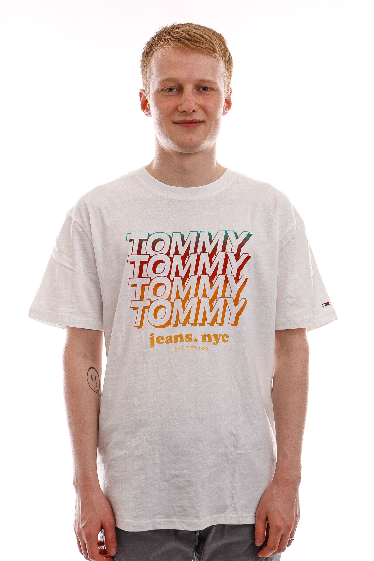 Afbeelding van Tommy Jeans T-shirt TJM REPEAT TOMMY White DM0DM10894
