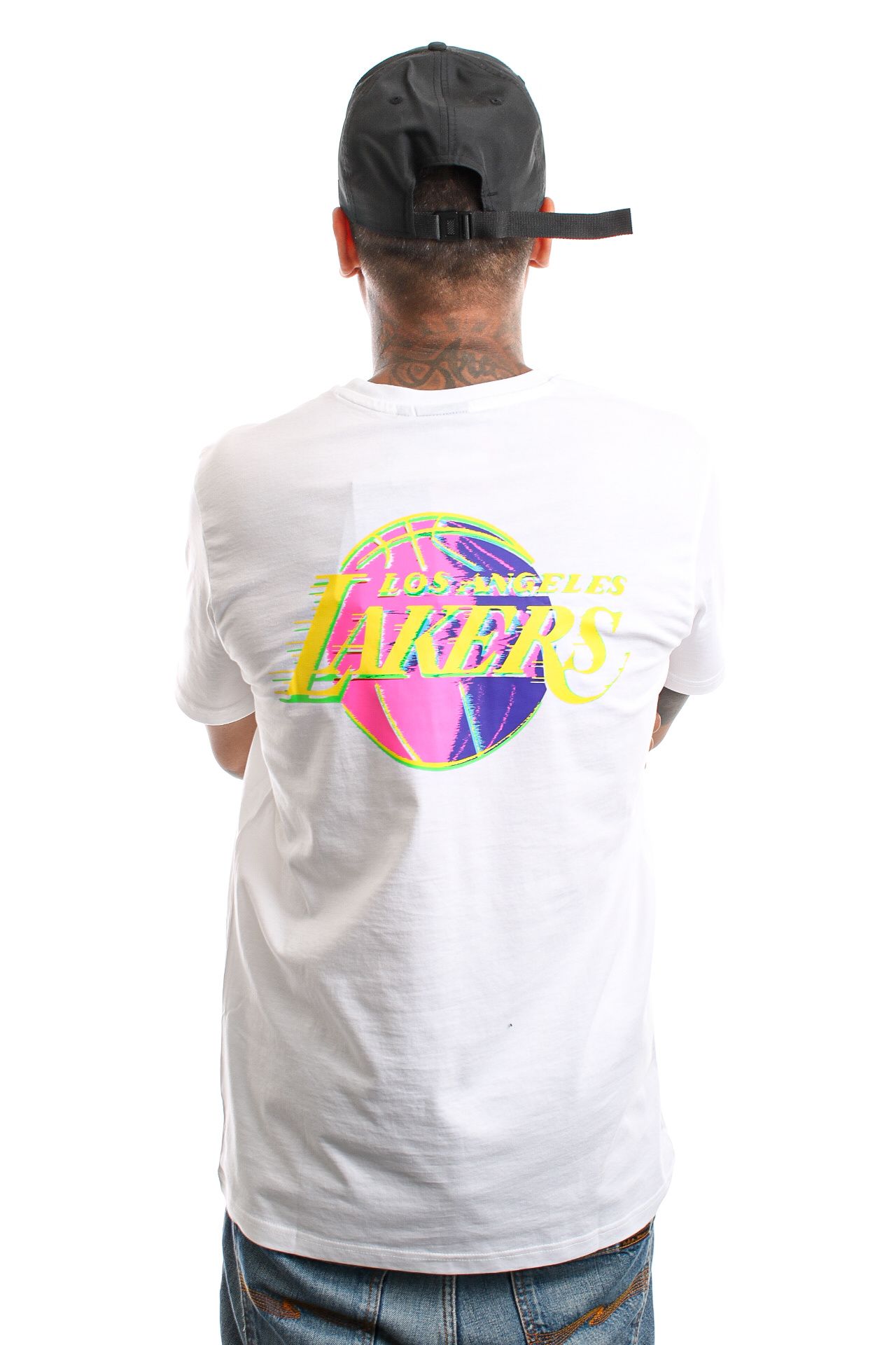 Afbeelding van New Era T-Shirt LOS ANGELES LAKERS NBA NEON BACK GRAPHIC TEAM LOGO TEE WHITE NE13083905