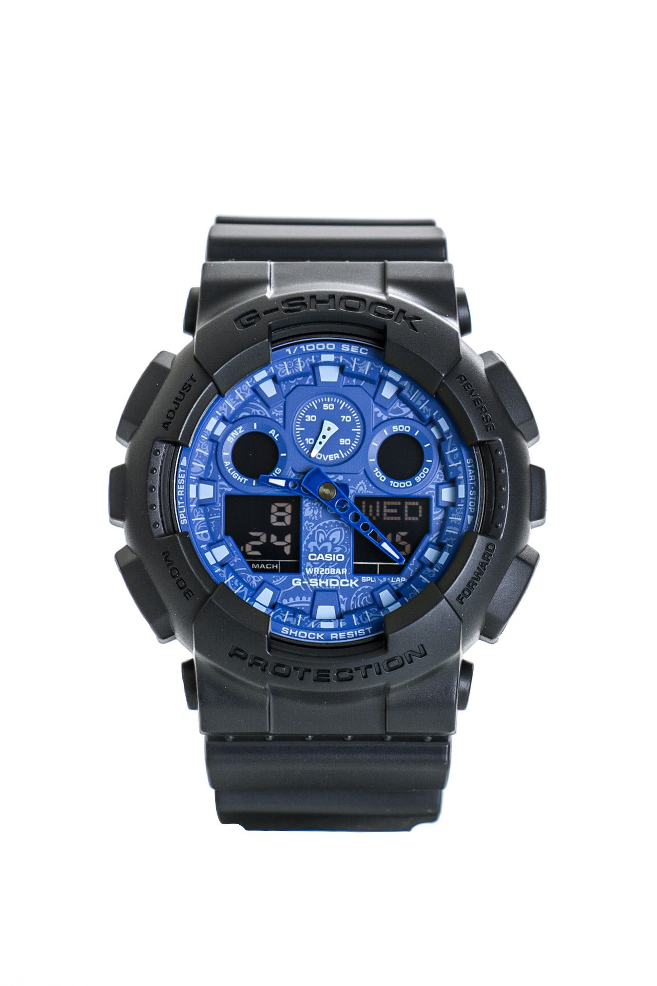 Afbeelding van Casio Horloge G-SHOCK BASIC BLUE PAISLEY BLACK GA-100BP