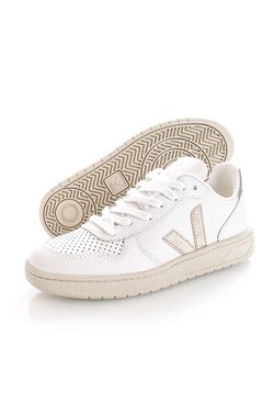 Afbeelding van Veja Sneakers V-10 LEATHER EXTRA-WHITE PLATINE VX0202605A