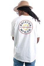 Brixton T-Shirt BRIXTON CREST II S/S STT WHITE/PHOENIX ORANGE 16493
