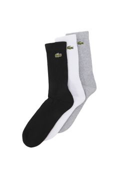 Afbeelding van Lacoste Sokken LACOSTE Socks 3-Pack SILVER CHINE/WHITE-BLACK RA4182-21