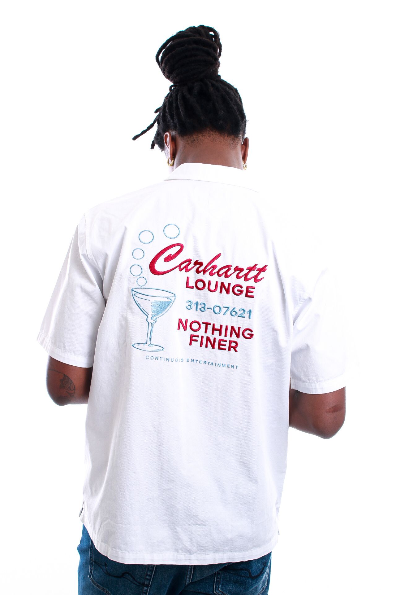 Afbeelding van Carhartt WIP Blouse Carhartt WIP S/S Carhartt Lounge Shirt White I030046