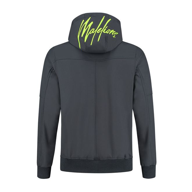 Afbeelding van Malelions Softshel Jack Matt Grey Yellow