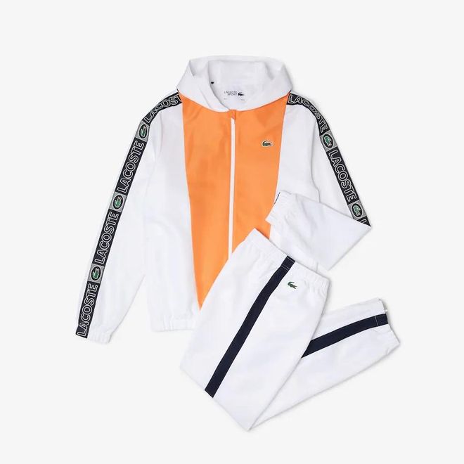 Afbeelding van Lacoste Sport Trainingspak Block White Orange