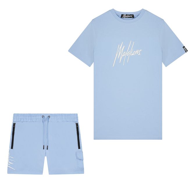 Afbeelding van Malelions Men Signature + Short Set Light Blue