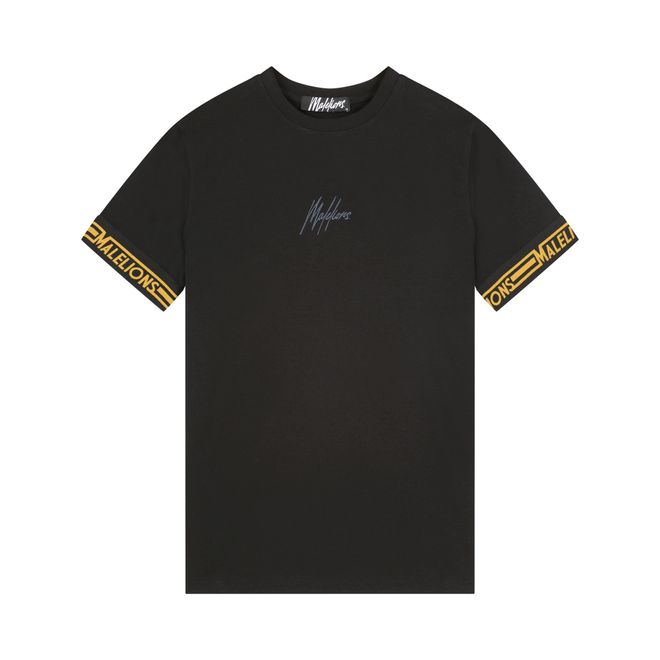 Afbeelding van Malelions Men Venetian T-Shirt + Short Set Black Gold