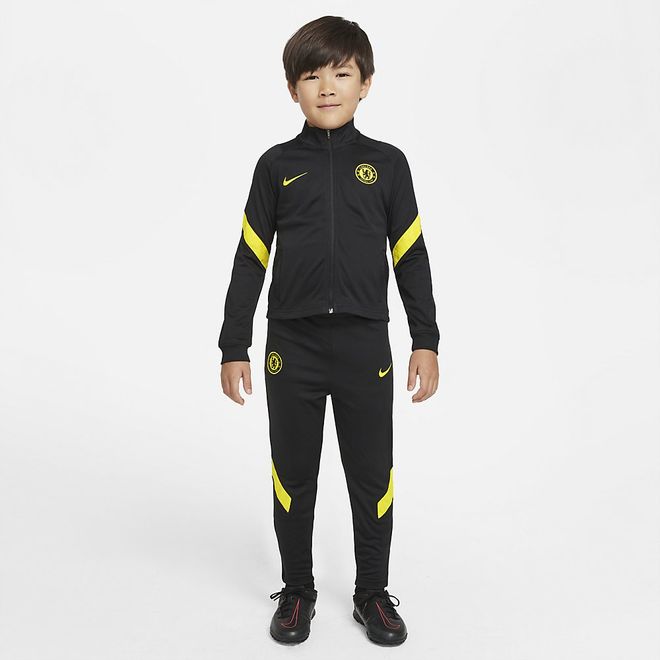 Afbeelding van Chelsea FC Strike voetbaltrainingspak met Dri-FIT voor kleuters Black Opti Yellow
