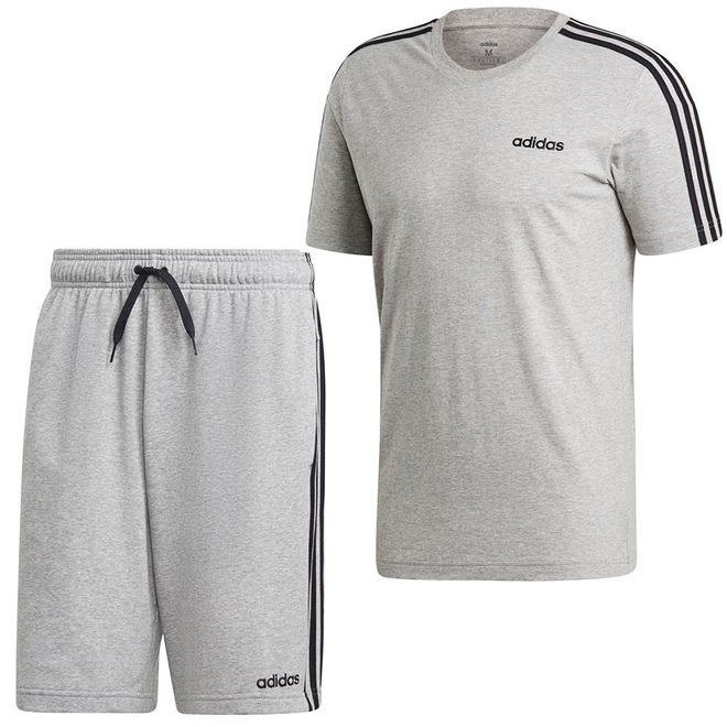 Afbeelding van Adidas Essentials 3 Stripes Set Medium Grey