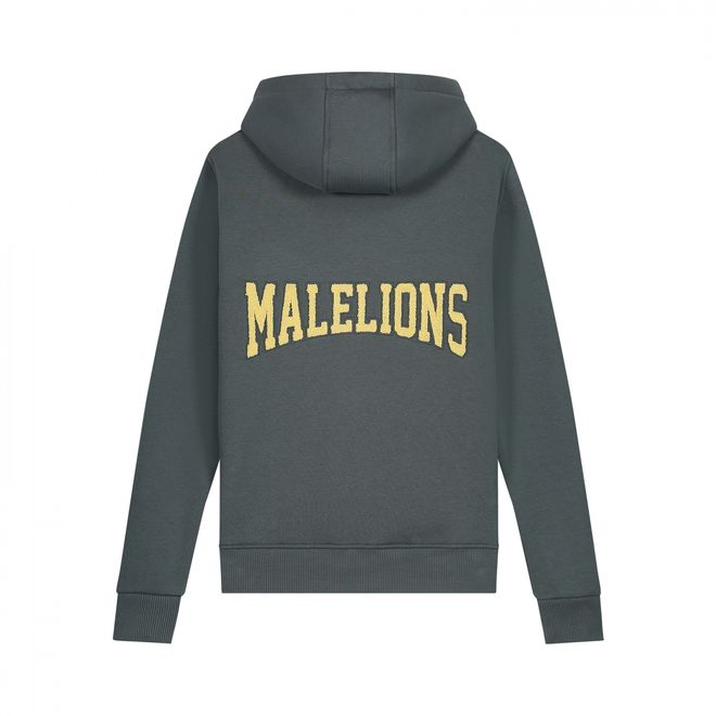 Afbeelding van Malelions Men Varsity Hoodie Set Dark Slate Lime