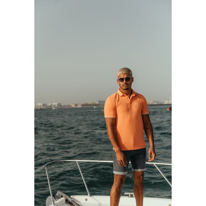 Afbeelding van Malelions Men Signature Polo Set Soft Peach Taupe
