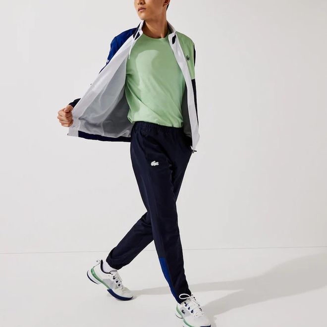 Afbeelding van Lacoste Sport Trainingspak Block White Green Navy