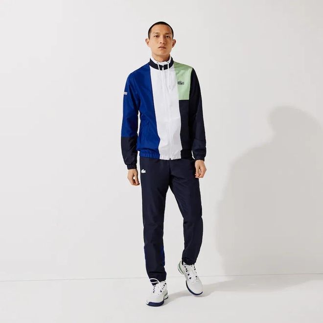 Afbeelding van Lacoste Sport Trainingspak Block White Green Navy