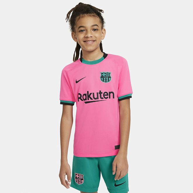 Afbeelding van FC Barcelona 2020/21 Stadium Derde Voetbalshirt Kids Pink