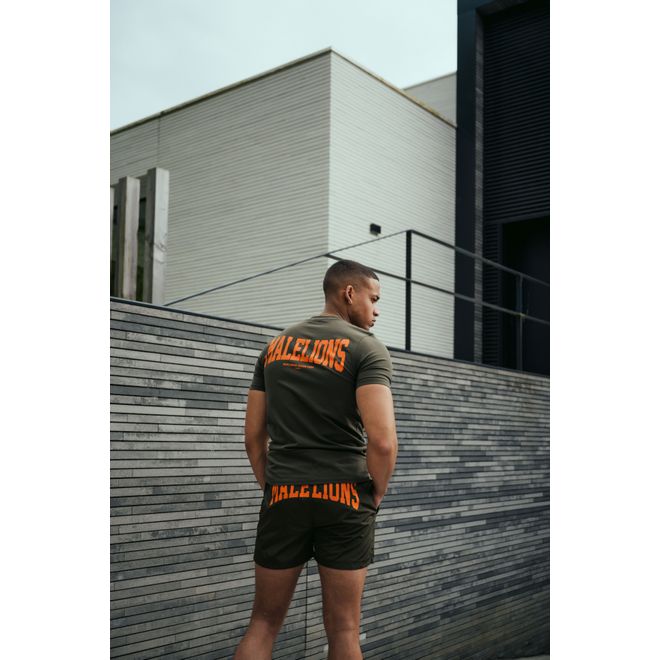 Afbeelding van Malelions Men Boxer T-Shirt + Short Set Army Orange