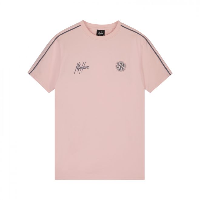 Afbeelding van Malelions Sport Coach T-Shirt + Short Set Pink Matt Grey