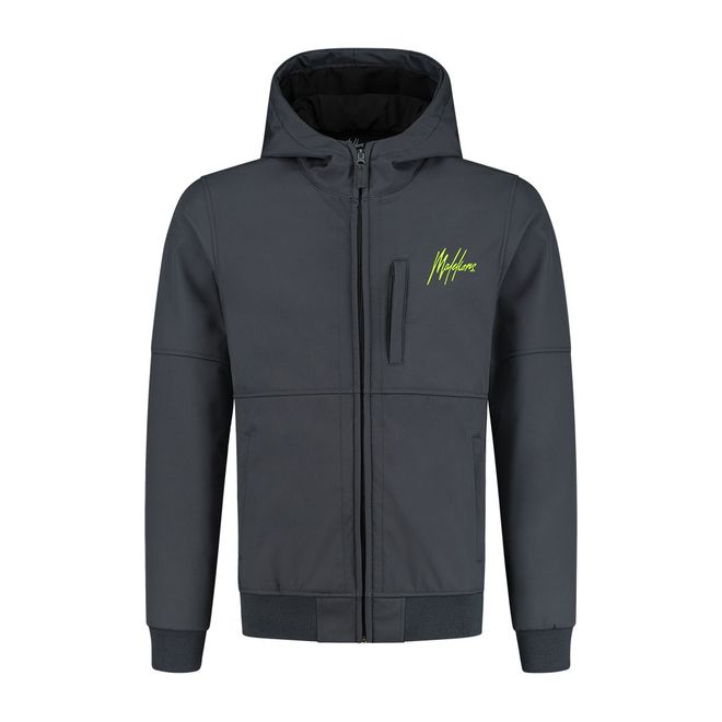 Afbeelding van Malelions Softshel Jack Matt Grey Yellow