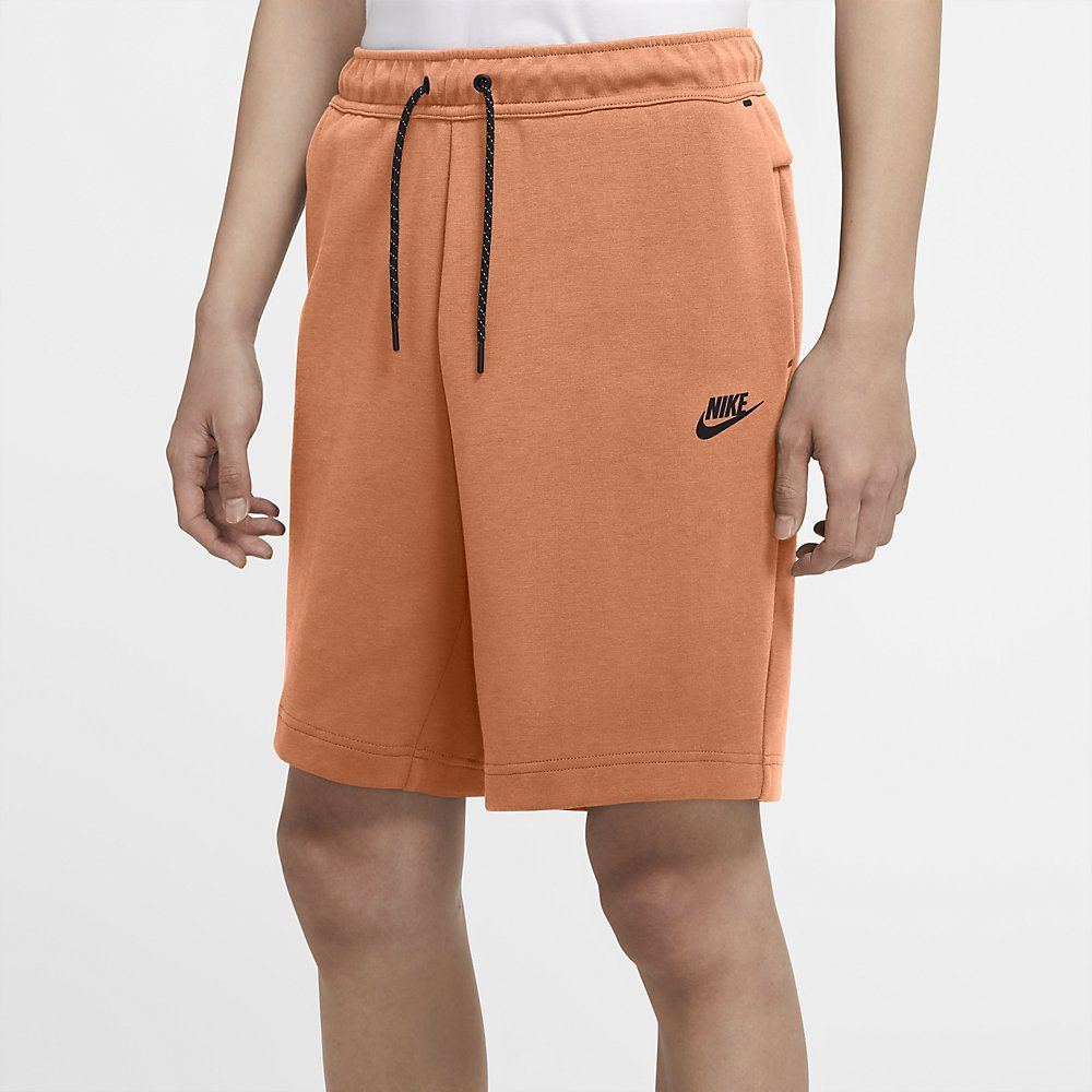 nike orange fleece shorts