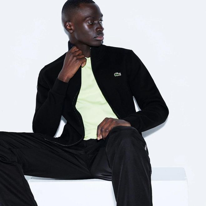 Afbeelding van Lacoste Molton Sweater met Rits Zwart