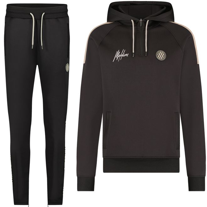 Afbeelding van Malelions Sport Striker Hoodie Set Black Creme