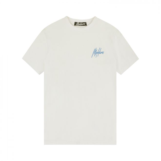 Afbeelding van Malelions Men Wave Graphic T-Shirt Off-White Vista Blue