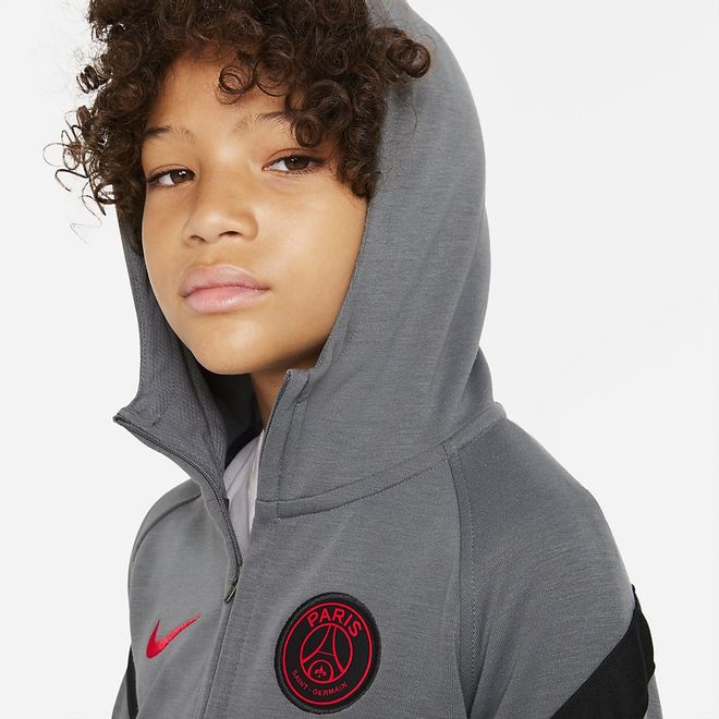 Afbeelding van Paris Saint-Germain Hooded Flee Set Kids Dark Grey