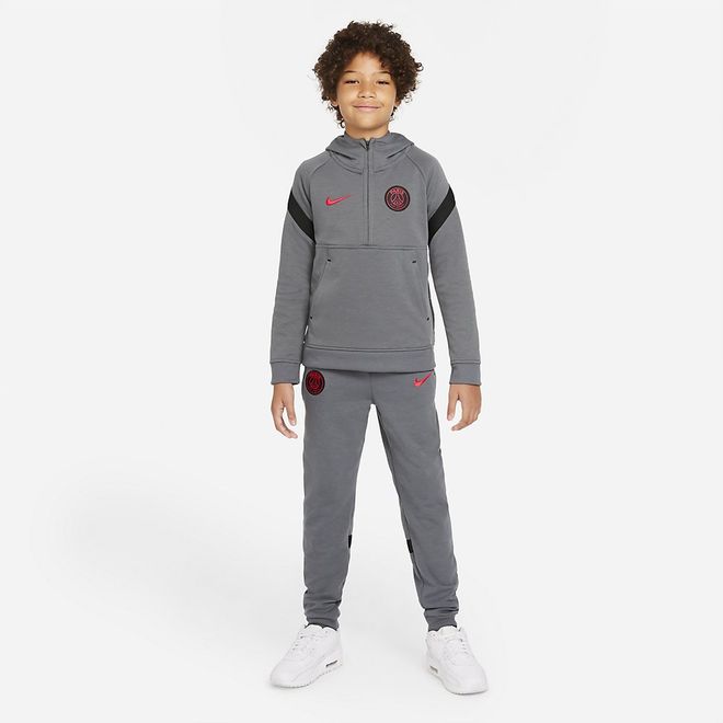 Afbeelding van Paris Saint-Germain Hooded Flee Set Kids Dark Grey