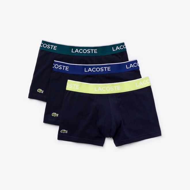 Afbeelding van Lacoste Set van 3 korte zwarte boxers Navy