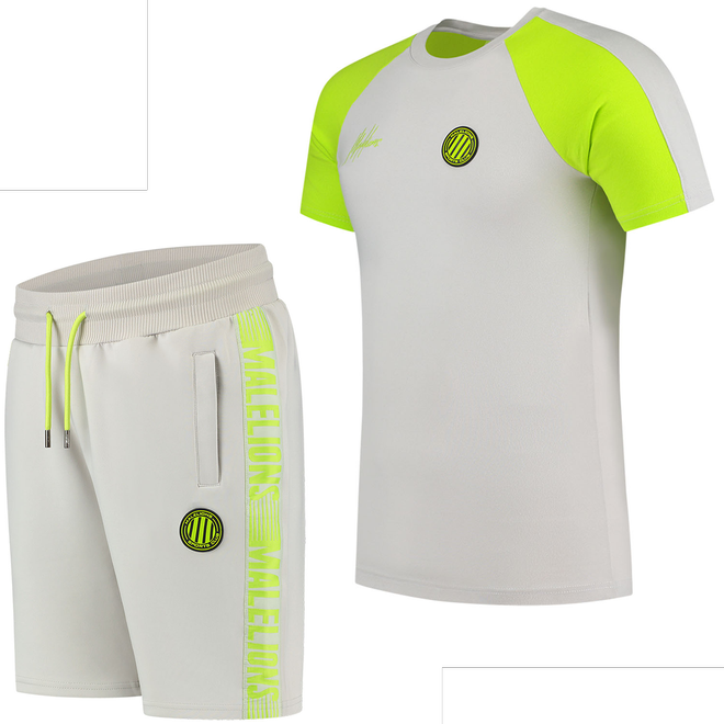 Afbeelding van Malelions Sport Striker Summer Set Grey Lime