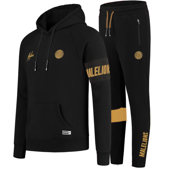 Afbeelding van Malelions Sport Captain Tracksuit Black Gold