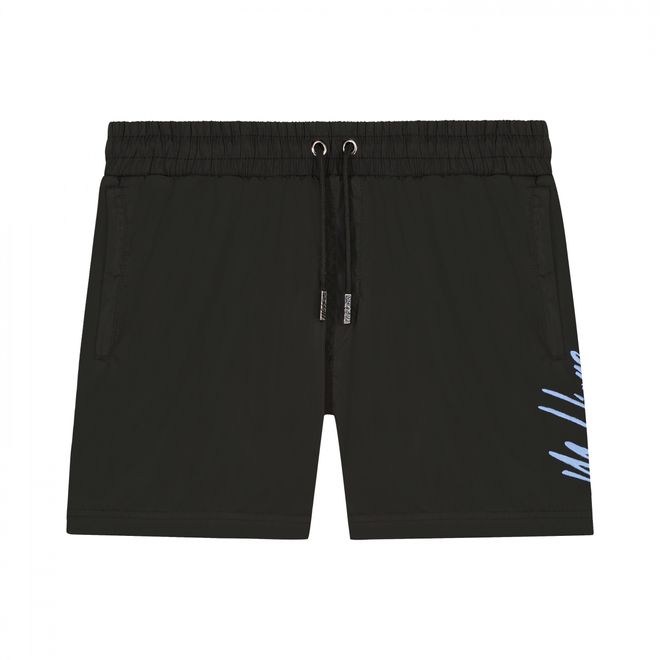 Afbeelding van Malelions Men Signature Polo Set Black Vista Blue
