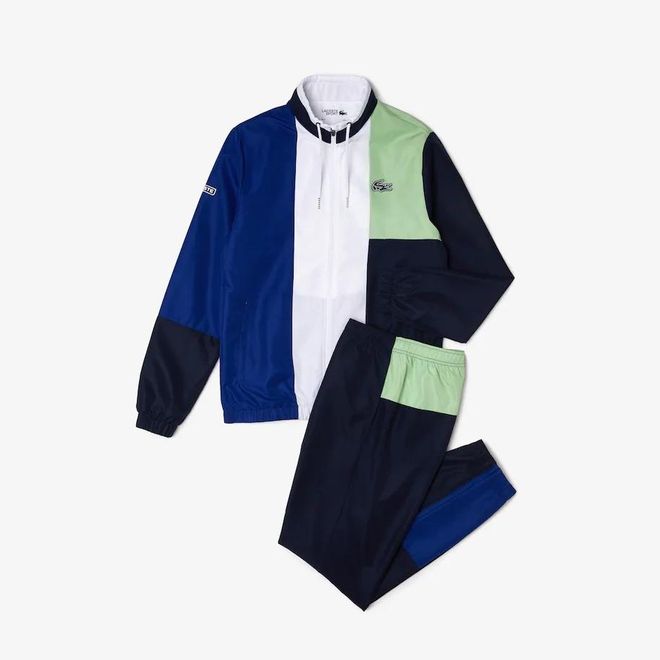 Afbeelding van Lacoste Sport Trainingspak Block White Green Navy