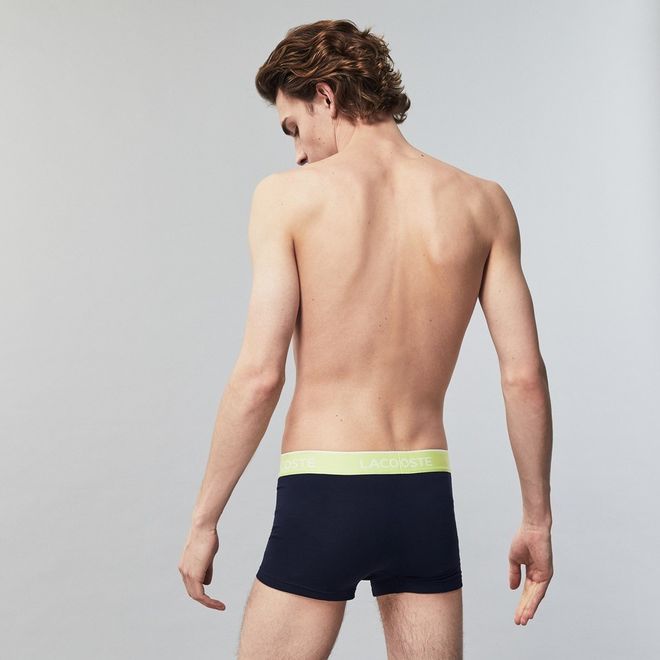 Afbeelding van Lacoste Set van 3 korte zwarte boxers Navy