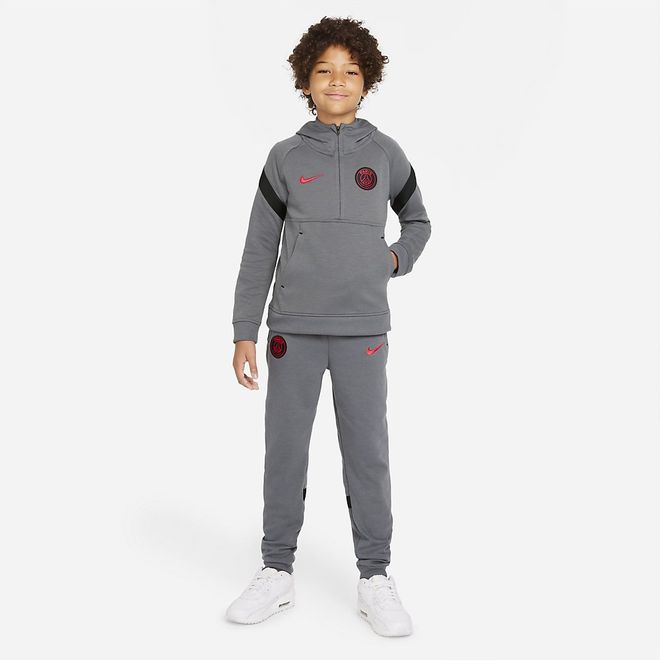 Afbeelding van Paris Saint-Germain Hooded Flee Set Kids Dark Grey
