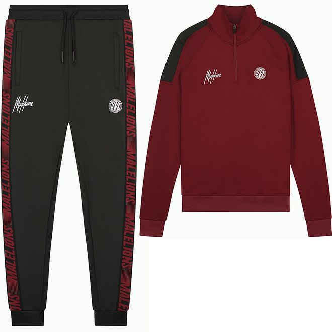 Afbeelding van Malelions Sport Striker Quarterzip Bordeaux Black