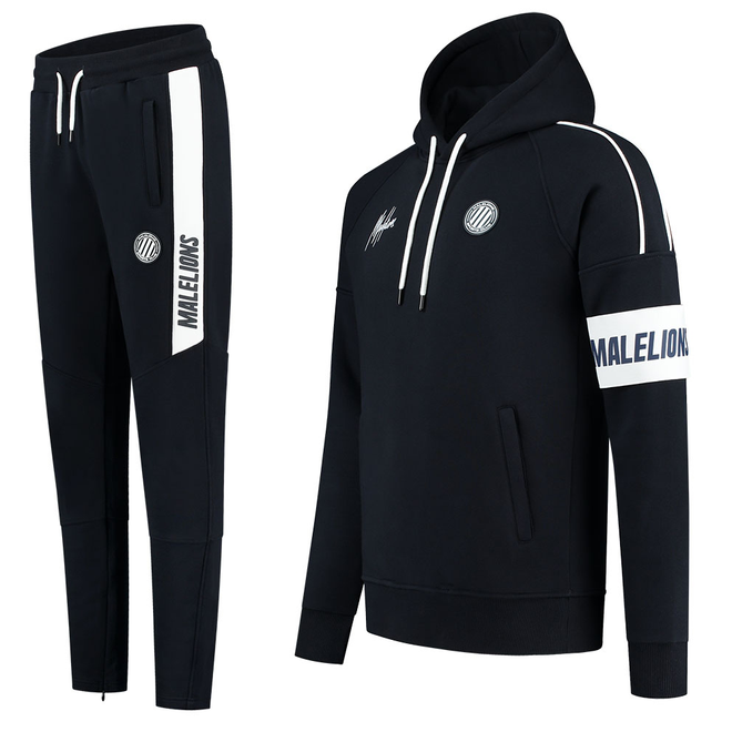 Afbeelding van Malelions Sport Coach Hoodie Set Navy White