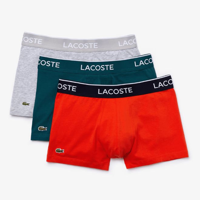 Afbeelding van Lacoste Set van 3 korte boxers Grijs Groen Rood