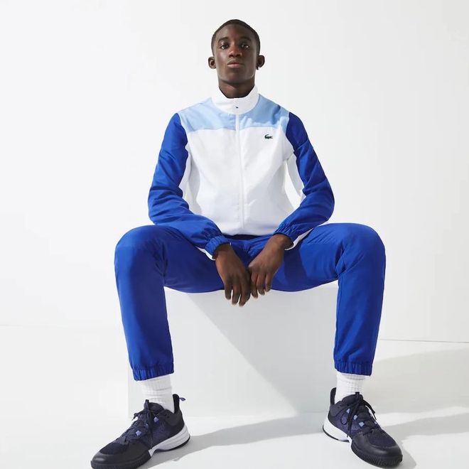 Afbeelding van Lacoste Sport Trainingspak Blauw Wit
