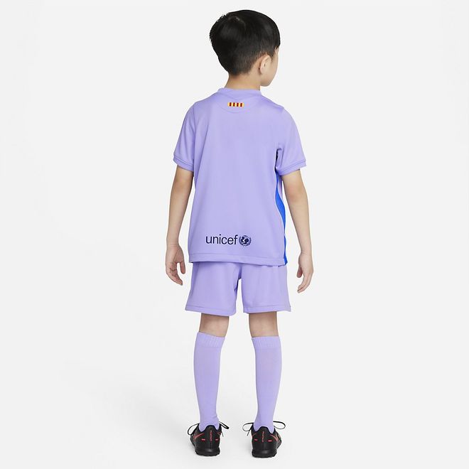 Afbeelding van FC Barcelona voetbal Tenue voor Kleuters 2021/22 Away Purple Pulse